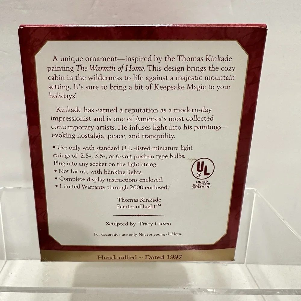 Hallmark Keepsake Christmas Ornament - The Warmth of Home - Thomas Kinkade‎ 1997